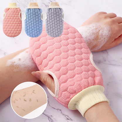 Double-Sided Bath Glove Honeycomb Towel Skin Exfoliating Scrubber Brush Back Body Sponge Rubbing Bath Gloves