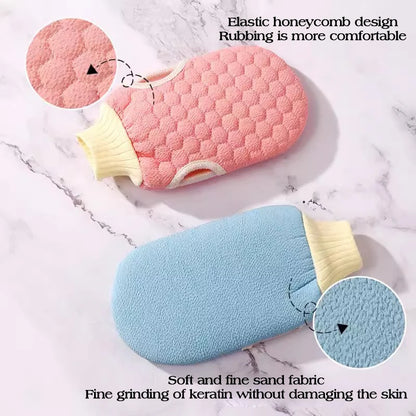 Double-Sided Bath Glove Honeycomb Towel Skin Exfoliating Scrubber Brush Back Body Sponge Rubbing Bath Gloves