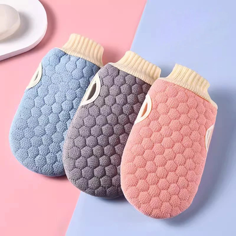 Double-Sided Bath Glove Honeycomb Towel Skin Exfoliating Scrubber Brush Back Body Sponge Rubbing Bath Gloves