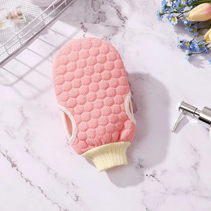 Double-Sided Bath Glove Honeycomb Towel Skin Exfoliating Scrubber Brush Back Body Sponge Rubbing Bath Gloves